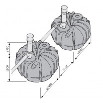 Yhdistämisputkipaketti Uponor, 160mm, SAKO, 10m³ umpisäiliöille