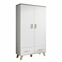 Vaatekaappi LOTTA 2D2S, valkoinen/beige (5081)