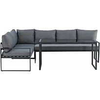 Sohvaryhmä Venture Home Zingaro, 5-istuttava kulmasohva + sohvapöytä, musta/harmaa