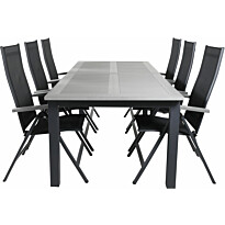 Ruokailuryhmä Venture Home, 224x100cm Albany-pöytä + 6 Albany- tuolia