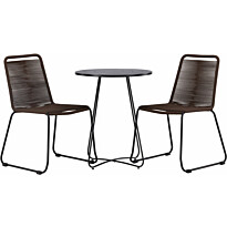 Parvekeryhmä Venture Home, ø60cm Bacong-pöytä + 2 Lindos-tuolia