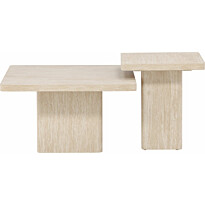 Sohvapöytäsetti Venture Home Qvart, 80x80cm + 50x50cm, beige