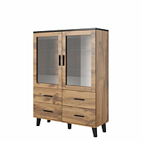 Vitriinikaappi LOTTA II 120 2D4S, beige/musta (2711)