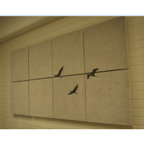 Akustiikkataulu Yeseco Quiet, 320x160cm, kollaasi 8kpl 80x80cm, eri kuvia (myös omalla kuvalla)