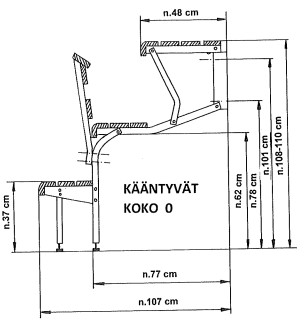 Kääntyvä 0, laudeleveys 120-160 cm