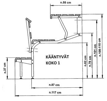 Kääntyvä 1, laudeleveys 120-160 cm