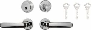 Helapaketti 1 Avainpesä Abloy CY001 kromi (Classic) ja painike 1058 kromi asennettuna