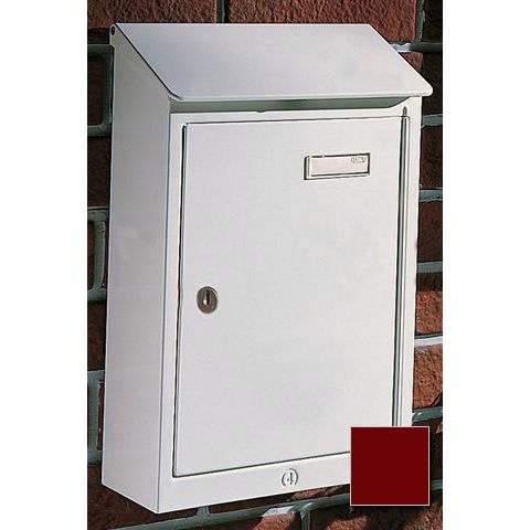 Postilaatikko Campagne PM, 220x325x100mm, galvanoitu teräs, viininpunainen
