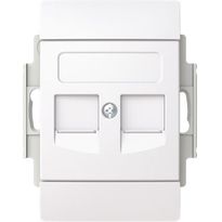 Datarasia Abb Saga 2xRJ45 keystone 100mm, valkoinen