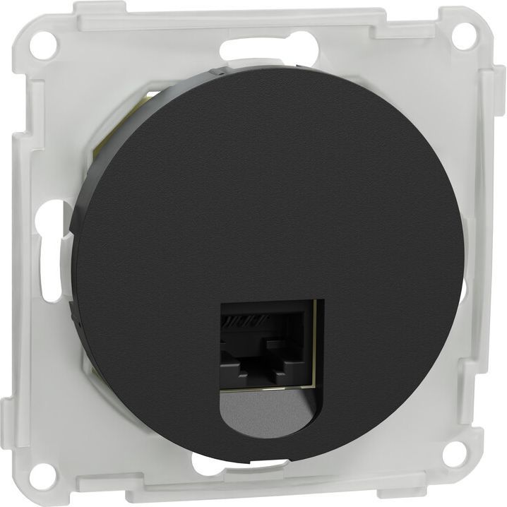 Datarasia Schneider Electric ELKO One, 1x8 CAT6 UTP, suora, uppoasennus, keskiölevyllä, musta