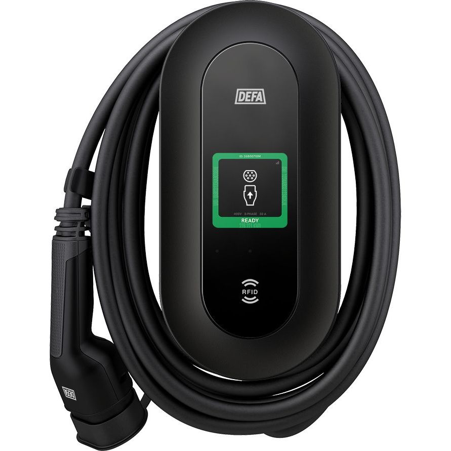 Sähköauton latausasema Defa Power, Type2, 22kW(3x32A), 6m kaapeli, wifi, RFID, latausteho ohjautuu pörssisähkön mukaan