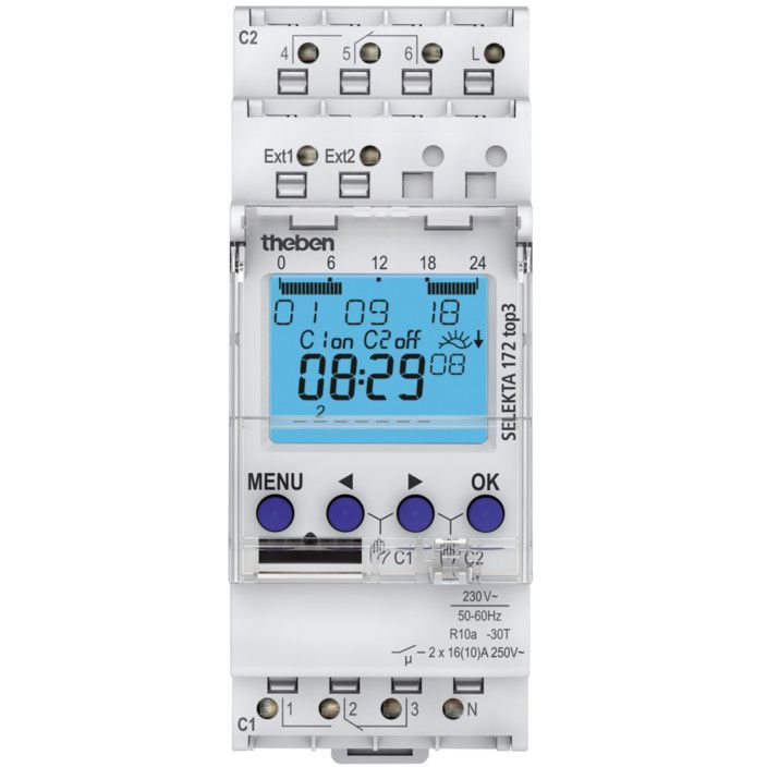 Digitaalinen kellokytkin Theben Selekta Top3 Astro, Astro-kellokytkin viikko-ohjelmalla