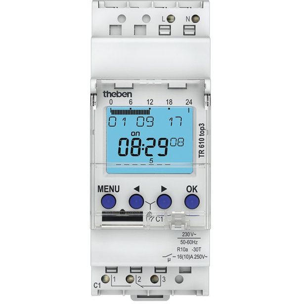 Digitaalinen kellokytkin Theben TR 610 Top3, viikko-ohjelma