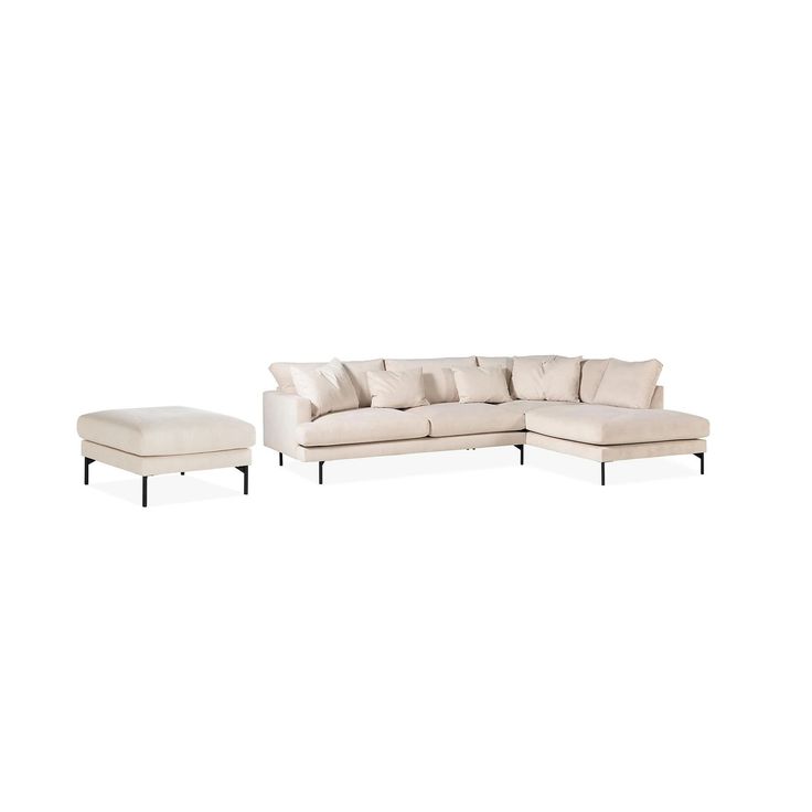 Divaanisohva Menard, 4-istuttava oikeakätinen L-muotoinen, rahi, Manchester-kangas, beige (00766)