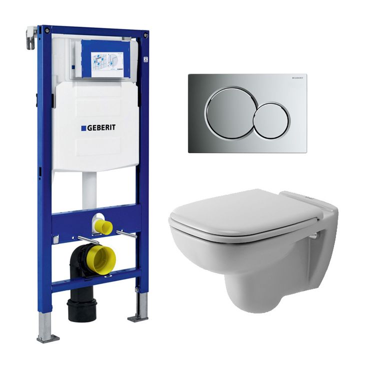 Seinä WC-paketti Duravit D-code, Geberit Duofix 112