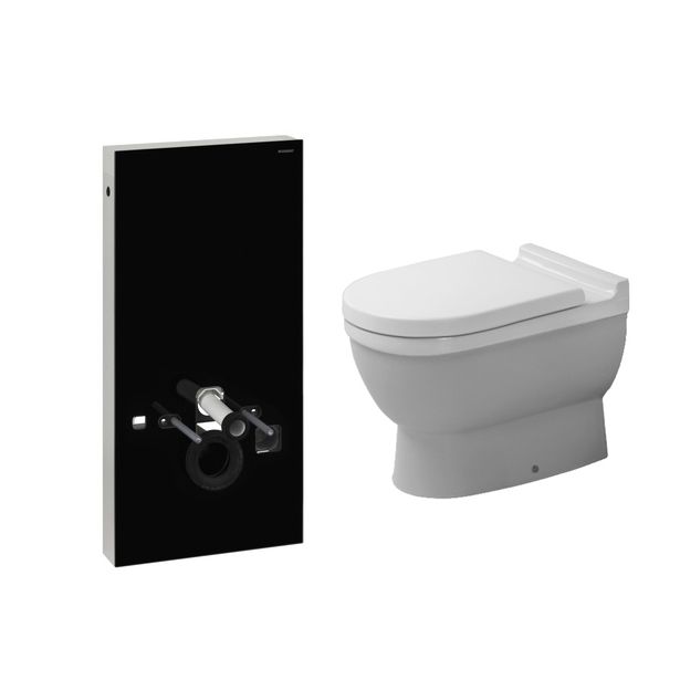 Seinä WC-paketti Duravit Starck3, Geberit Monolith musta