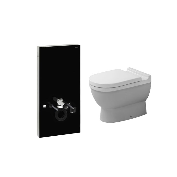 Seinä WC-paketti Duravit Starck3, Geberit Monolith musta