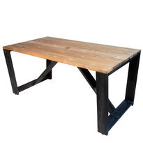 Pöytä EcoFurn Jussi 160cm, musta/ruskea