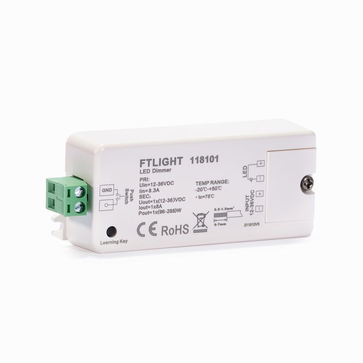 LED-himmennin/vastaanotin FTLIGHT Perfect, langaton, RF 1-kanavainen, 12-36VDC 8A
