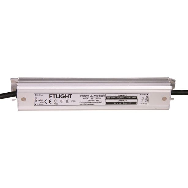 LED-vakiojännitelähde FTLight, 30W, 12V, IP65