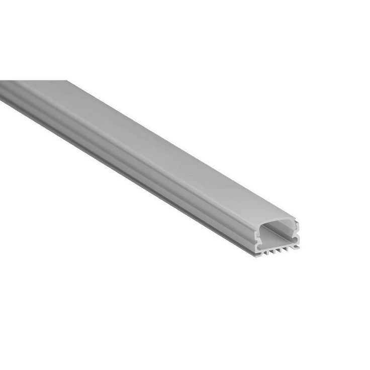 LED-asennuslista FTLight Low, läpikuultava kansi, 2000x18.5x10mm, alumiini
