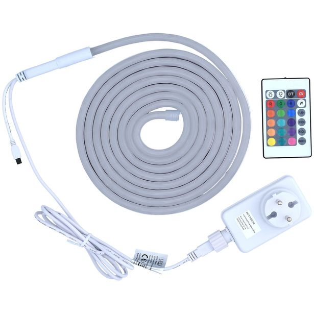 LED-nauha LED Energie Neon RGB+WW, 3m, 7W/m, IP44/IP65, 500lm, kaukosäädin