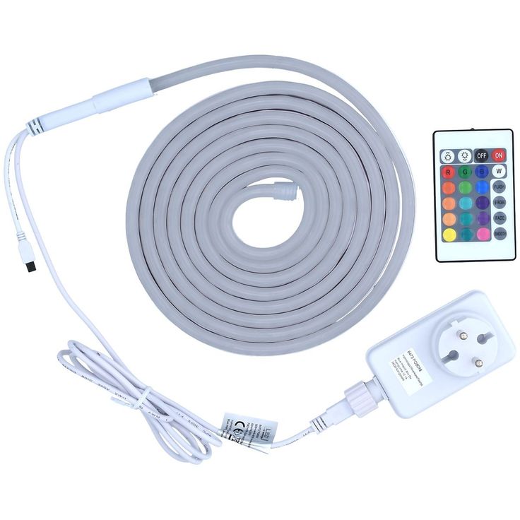 LED-nauha LED Energie Neon RGB+WW, 3m, 7W/m, IP44/IP65, 500lm, kaukosäädin