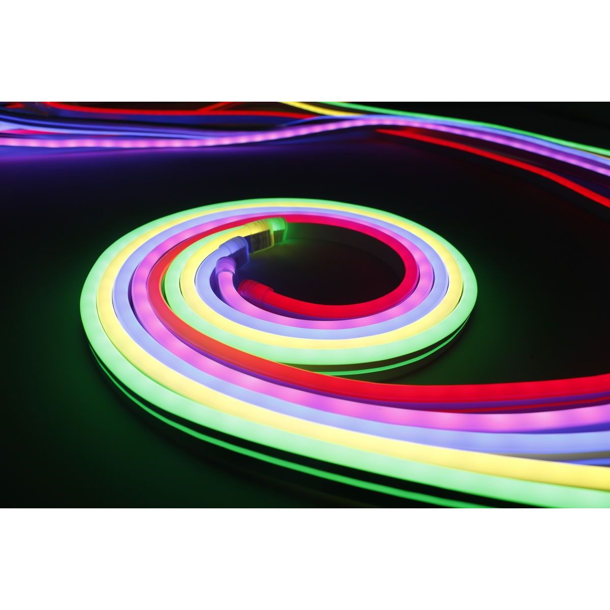 LED-nauha LED Energie Neon RGB+WW, 5m, 7W/m, IP44/IP65, 500lm, kaukosäädin