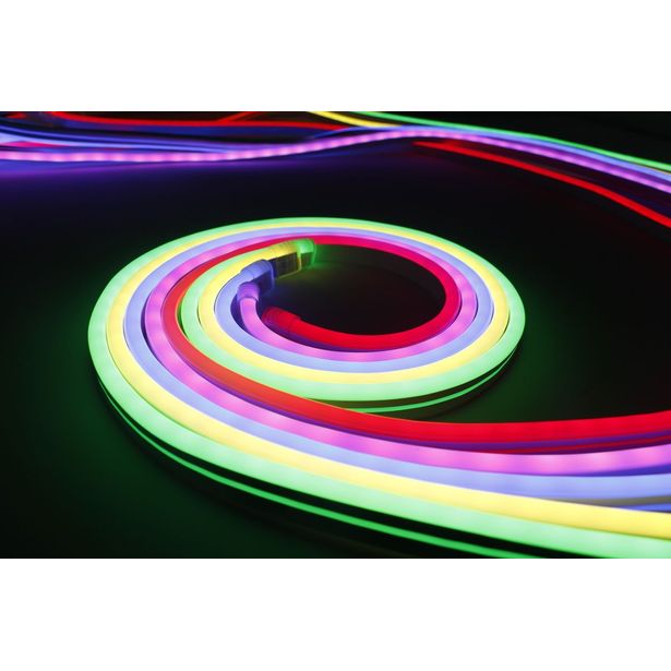 LED-nauha LED Energie Neon RGB+WW, 5m, 7W/m, IP44/IP65, 500lm, kaukosäädin