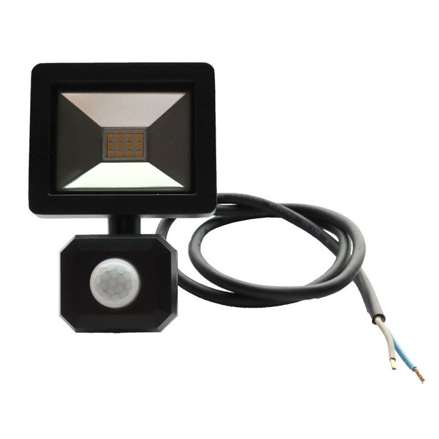 LED-valonheitin LED Energie, 10W, 12V, 800lm, 4000K, IP43, 0.8m kumikaapeli, PIR-sensori