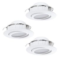 LED-alasvalosarja Eglo 3x6W, Ø84mm, valkoinen, himmennettävä 95857