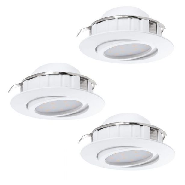 LED-alasvalosarja Eglo 3x6W, Ø84mm, valkoinen, himmennettävä 95857