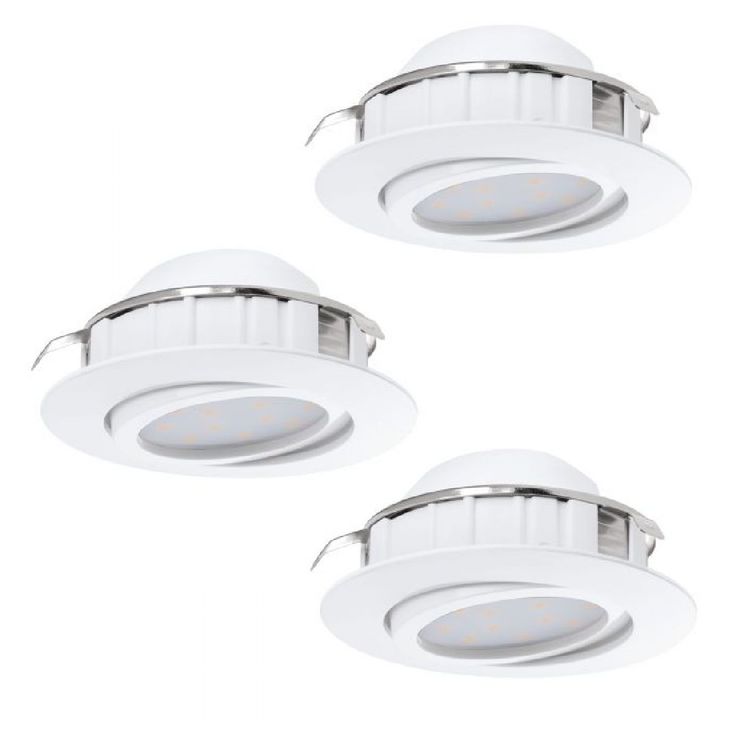 LED-alasvalosarja Eglo 3x6W, Ø84mm, valkoinen, himmennettävä 95857