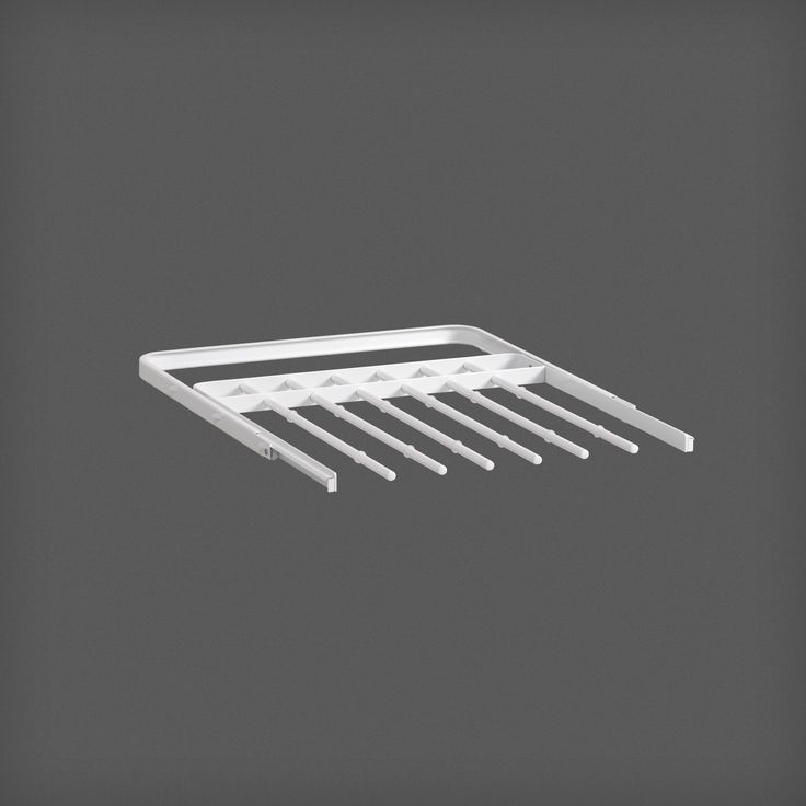 Ulosvedettävä housuripustin Elfa 40 Classic, 449x430x24mm, valkoinen