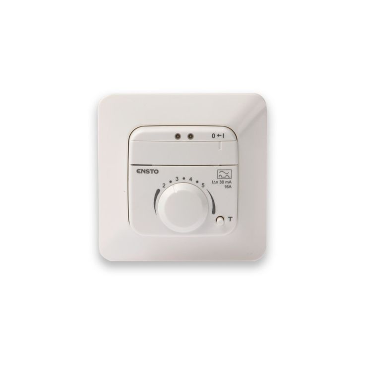 Lattiatermostaatti Ensto ECO10BTW-J, 10A, 230V, vikavirtasuojalla, Verkkokaupan poistotuote