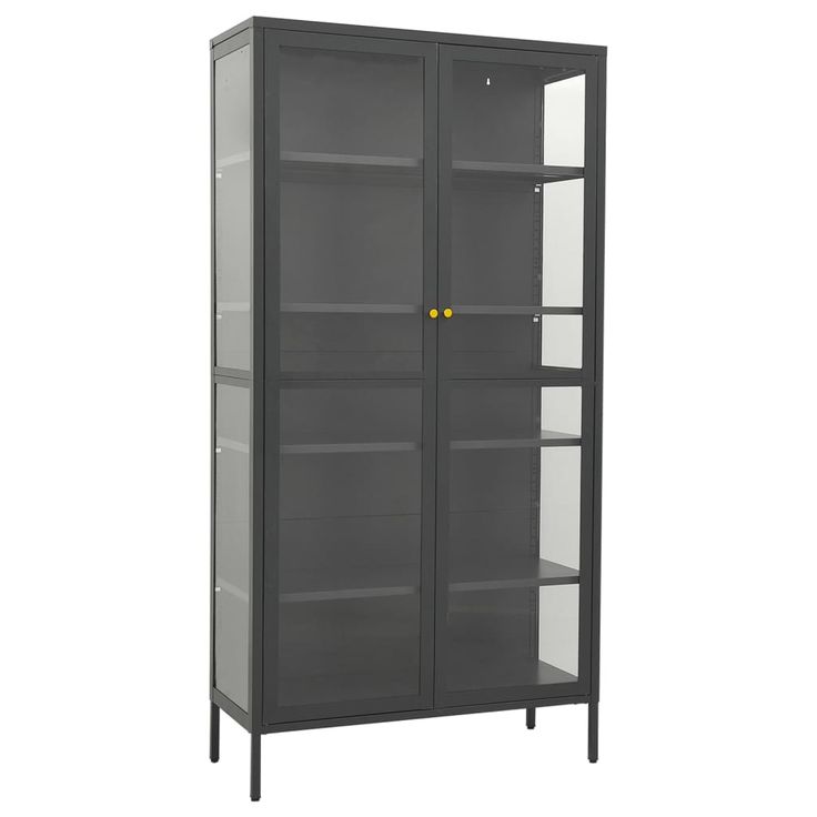 Esittelykaappi antrasiitti 90x40x180 cm teräs/karkaistu lasi (36081)
