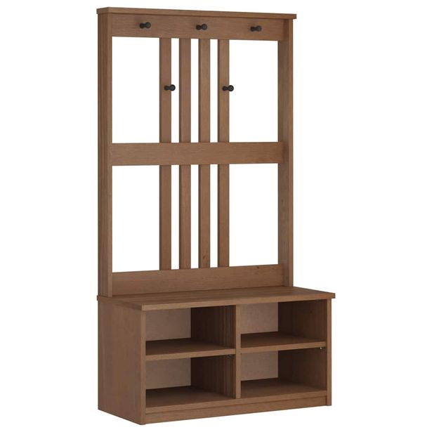 Eteisen säilytyskaluste Hallin puu SANDENS 87x40x159,5 cm täysi mänty (10488)