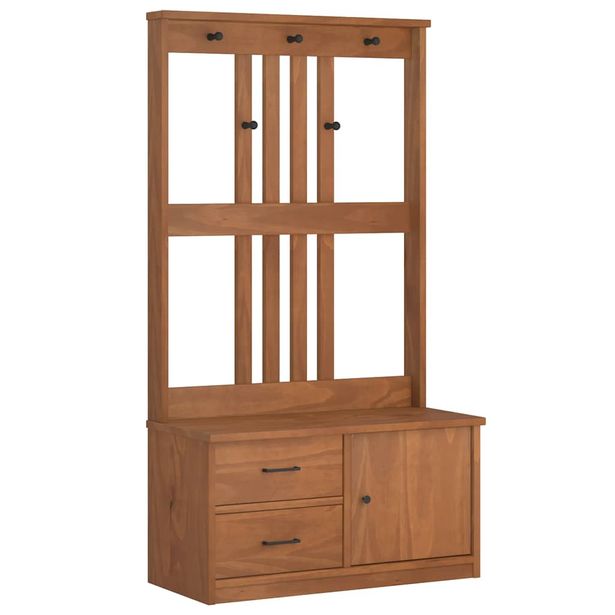 Eteisen säilytyskaluste Hallin puu SANDENS 87x40x159,5 cm täysi mänty (10493)