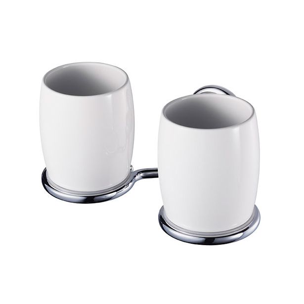 Mukiteline Allure, posliini/kromi, 2 mukille