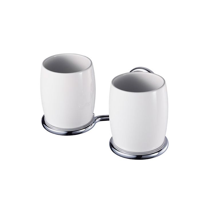 Mukiteline Allure, posliini/kromi, 2 mukille