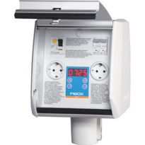 Alumiinipiharasia Fibox 2A2J1V_DAL, 2 x digitaalisella kellolla varustettua pistorasiaa