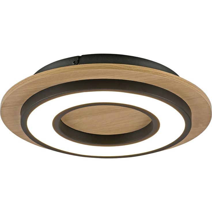 Led-kattovalaisin JustLight Tola Led ⌀32cm, 700lm, puu/mattamusta