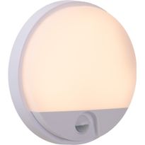 Seinävalaisin Lucide Hups Ir, Ø21cm, IP54, 10W, valkoinen