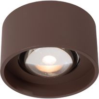 Kattospotti Lucide Lenz, Ø11cm, IP54, 8W, ruskea