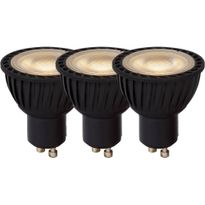 LED-polttimo Lucide MR16, Ø5cm, IP20, 5W, musta, 3 kpl