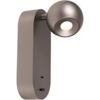 Seinävalaisin Lucide Montana, 6.5x11cm, IP20, 6.3W, harmaa