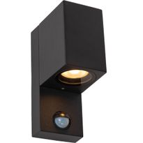 Seinäspotti Lucide Zaro Ir, 10.4x7x17cm, IP65, neliö, musta