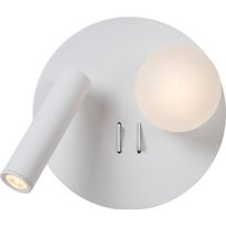 Seinävalaisin Lucide Matiz, Ø16.5cm, IP20, 3.5W, valkoinen