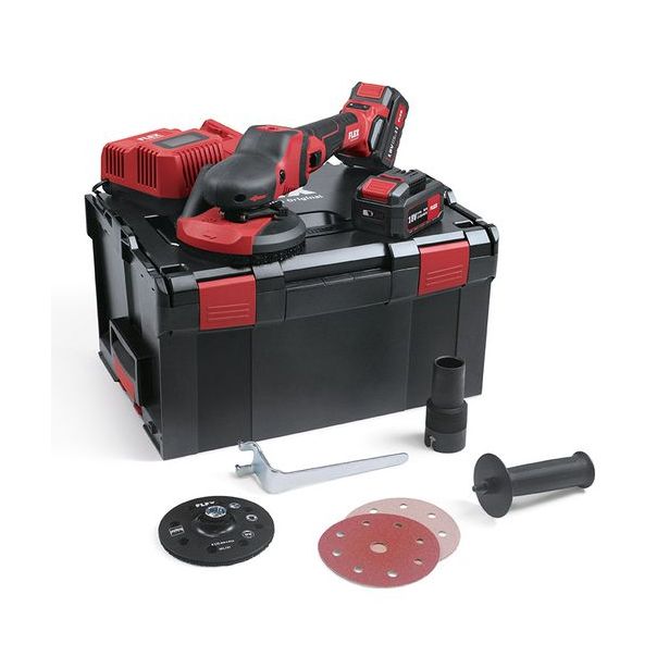 Akkukulmahiomakone Flex SupraFlex SE 125 18.0-EC/5.0 Set, Ø125mm, 18V, 2x5.0Ah akuilla + L-Boxx