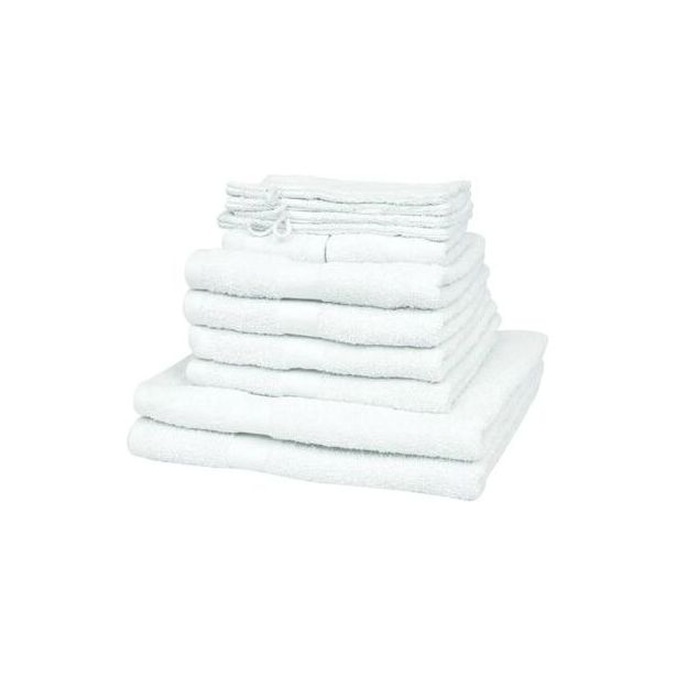 Kodin pyyhesetti, 12kpl, puuvilla, 500 gsm, valkoinen 